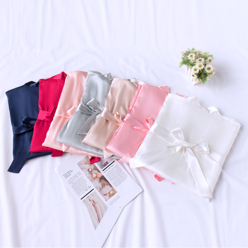 乐姿梦旗舰店睡袍女春秋夏季冰丝绸结婚睡衣新娘晨袍大红色化妆伴娘浴袍家居服0