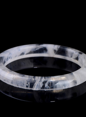 久雅水晶  天然白雪花幽灵手镯  甜美女生白色雪花幽灵手镯 批发