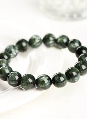 久雅水晶  天然绿龙晶圆珠手串  绿色紫龙晶散珠手链 厂家直销