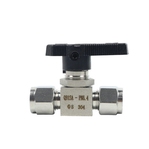 304不锈钢双卡套直通球阀316L仿美Φ8mm插硬铜管穿板Q91SA-PN6.4 - 图3