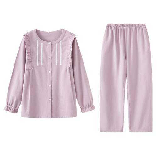 断码清仓-睡衣女春秋冬纯棉磨毛绒布全棉长袖家居服男 - 图3
