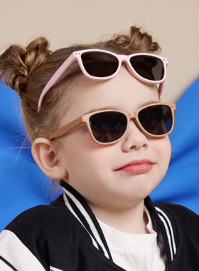 软轻偏光镜0-3岁宝宝墨镜户外硅胶框架儿童太阳镜夏日户外遮阳眼