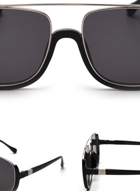 韩版双梁磨砂玳瑁色小脸太阳镜