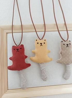 新款小清新森系棉麻手工挂饰项链