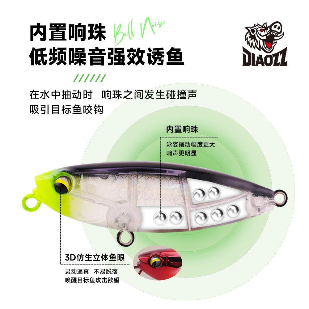 钓之猪路亚饵精灵狗水面系微物之字狗浮水远投钓军鱼鲈鱼翘嘴假饵,淘宝优惠券,粉丝福利购,淘宝优惠卷