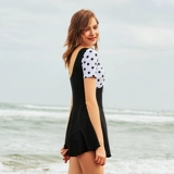 Купальник, классическое ретро боди, облегающий крой, по фигуре, французский ретро стиль