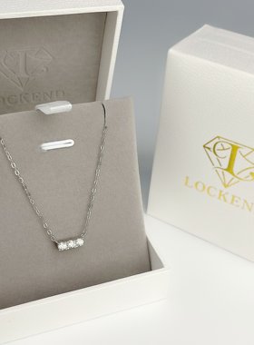 美国Lockend莫桑钻925银项链轻奢高级感简约韩版三石款吊坠锁骨链