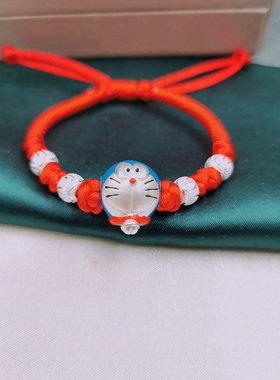 叮当猫蓝胖子红绳女宝宝儿童手链