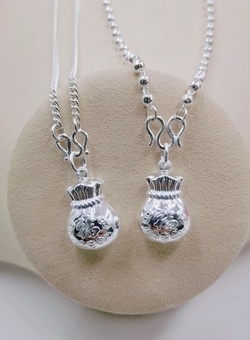 S999宝宝福袋纯银项链小孩满月