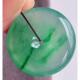 Myanmar natural A-grade jade pendant, finely carved old pit high ice floating green safety buckle pendant