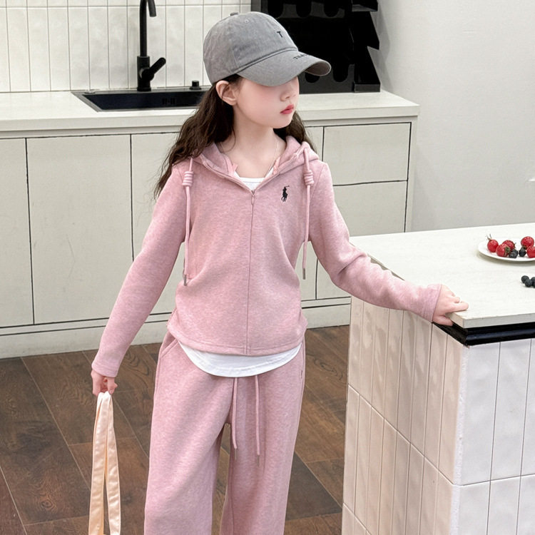 女童卫衣套装2025春秋儿童时尚洋气休闲运动服中大童韩版两件套潮,淘宝优惠券,粉丝福利购,淘宝优惠卷