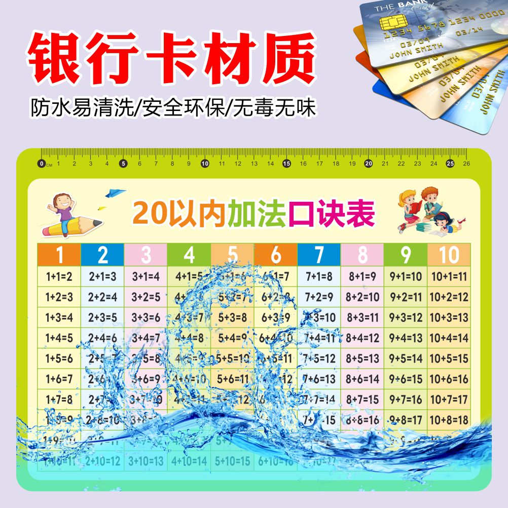 a4加减法口诀表卡片20以内儿童幼儿小学数学乘除分解拼音教具神器 - 图2