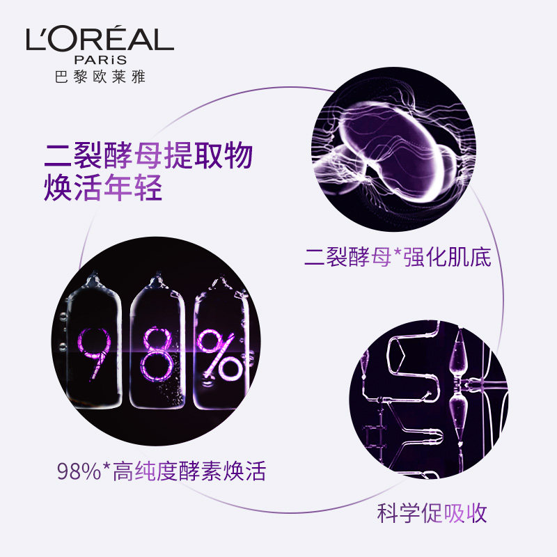 欧莱雅小黑瓶精华肌底液紧致精华液 loreal欧莱雅欧美斯液态精华
