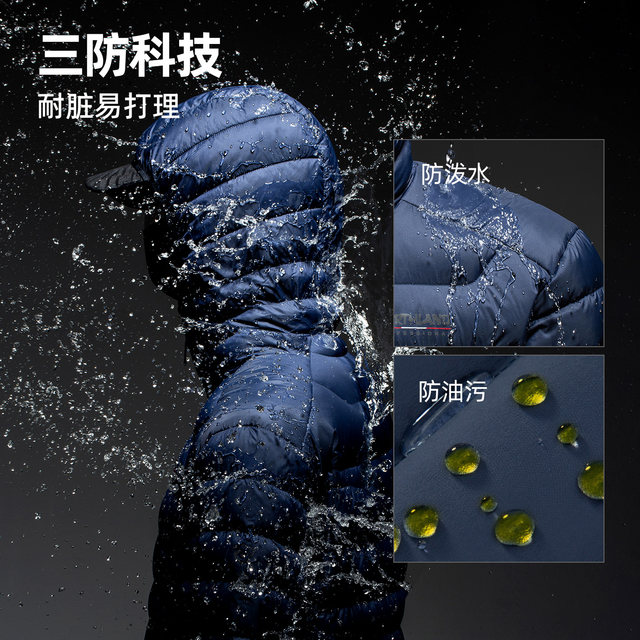 NORTHLAND Nordland down jacket ຜູ້ຊາຍດູໃບໄມ້ລົ່ນແລະລະດູຫນາວສາມຫຼັກຖານສະແດງນອກກັນນ້ໍາອຸ່ນ hooded ເສື້ອ goose ລົງ້ໍາຫນັກເບົາ