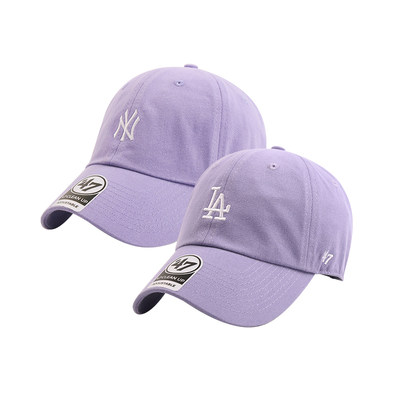 47brand棒球帽男女软顶香芋紫浅紫色小标ny弯檐新品la鸭舌帽秋冬 虎窝淘