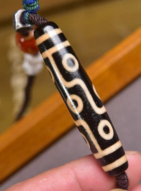 天然玛瑙九眼天珠吊坠毛衣链五眼闪电宝瓶天珠配饰手工编织绳项链