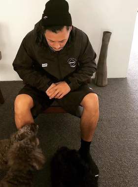 noah条纹十字刺绣针织毛线帽