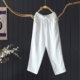 ພາກຮຽນ spring ແລະ summer slimming 100% linen pencil pants ສໍາລັບແມ່ຍິງ
