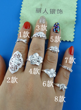 包邮999纯银戒指香水女蝴蝶结