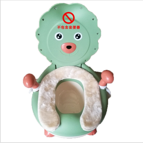 宝宝小马桶圈垫子防冰毛绒垫小孩加厚保暖马桶贴圈套坐便器套河马 - 图3