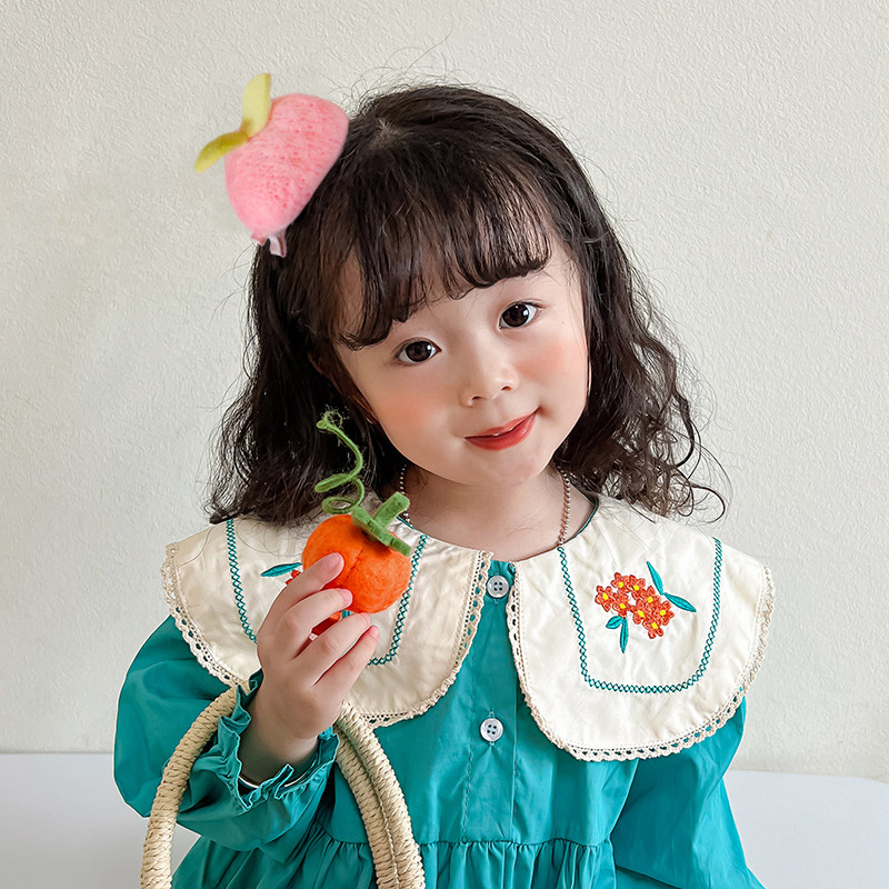 小礼帽立体南瓜女童发夹头饰宝宝夹子可爱超萌橘子苹果儿童发卡女,淘宝优惠券,粉丝福利购,淘宝优惠卷