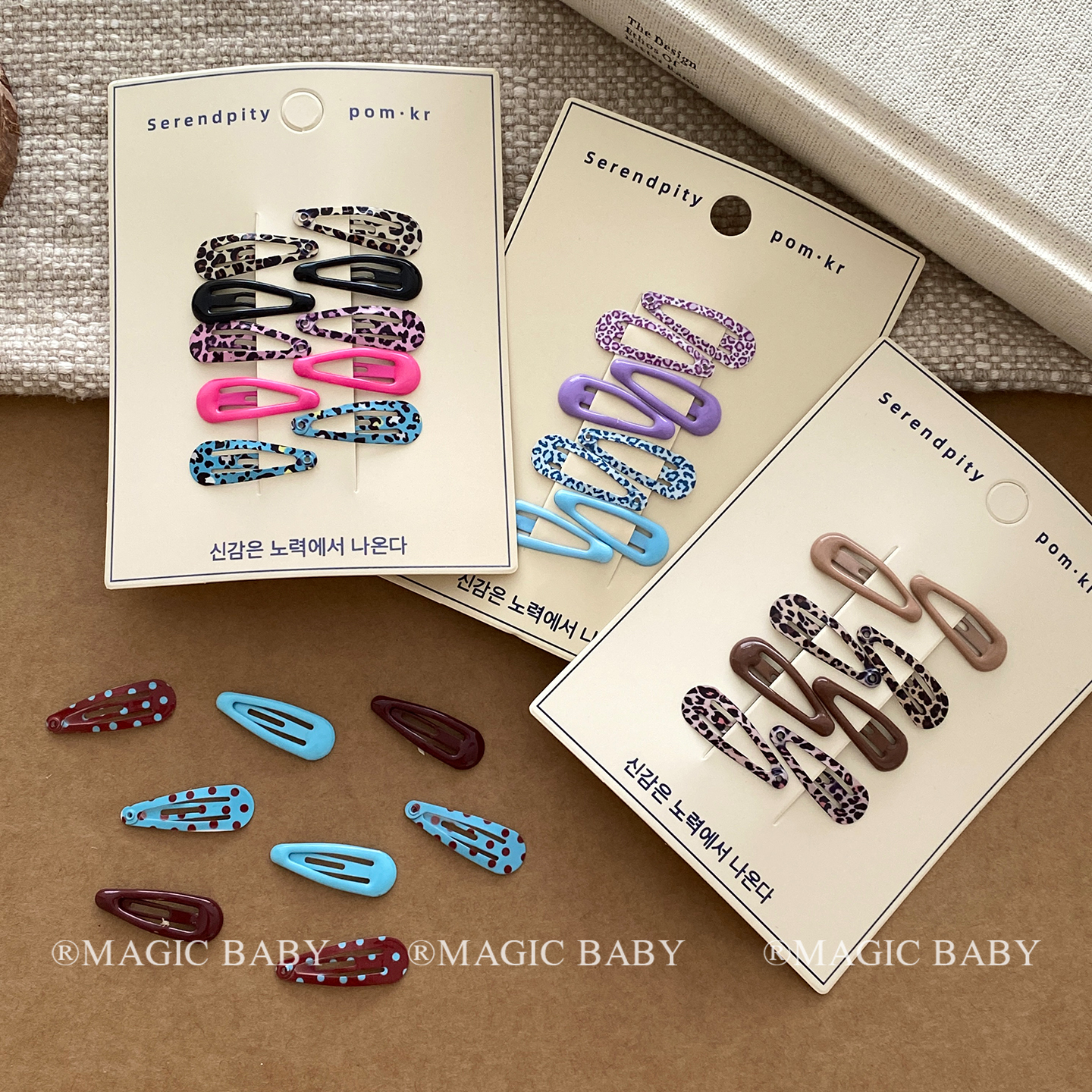 彩色可爱儿童发夹秋冬新款高级感豹纹夹子宝宝发卡女童刘海夹头饰 - 图0