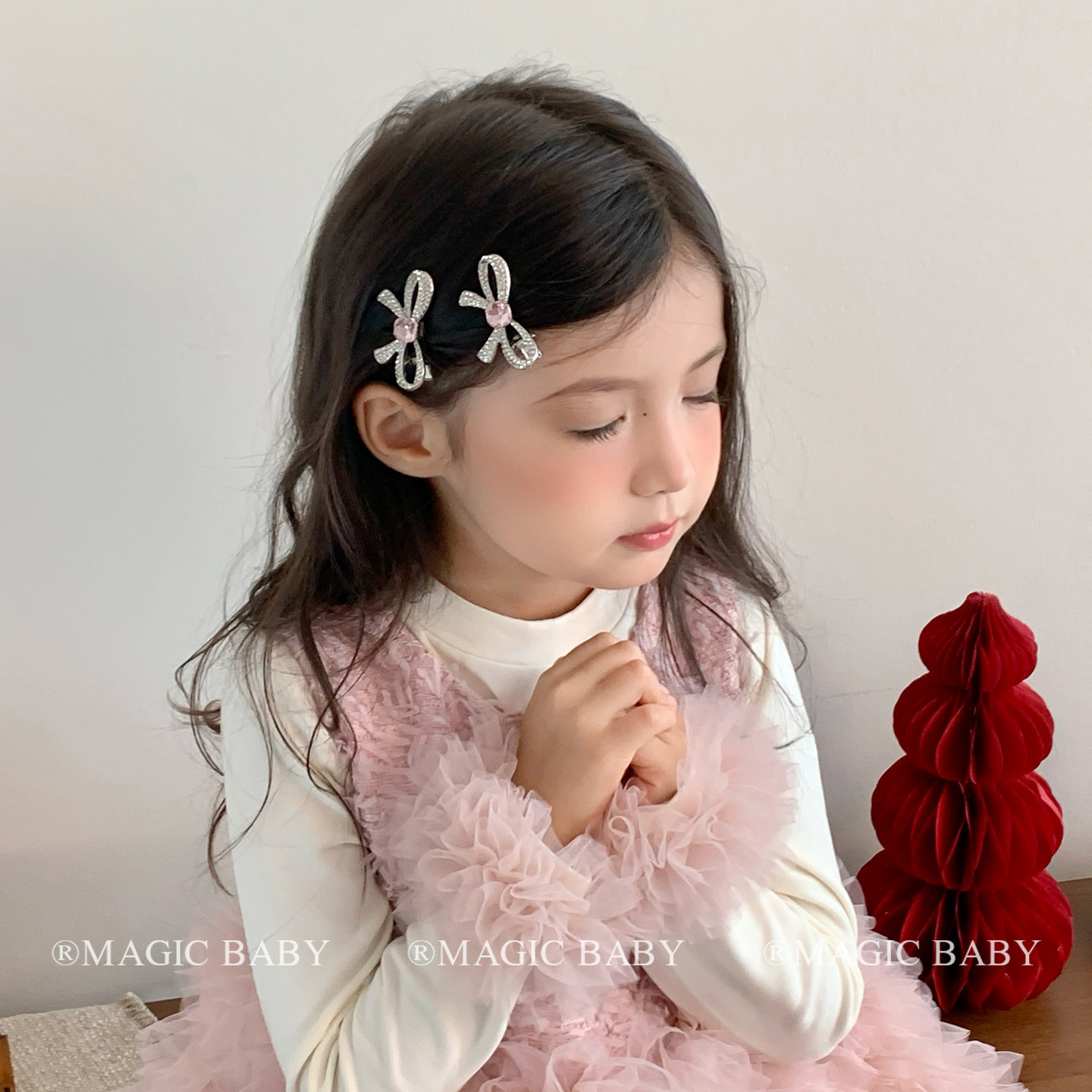 超闪爱心水钻蝴蝶结发夹儿童精致高级感侧边夹宝宝刘海夹碎发夹子,淘宝优惠券,粉丝福利购,淘宝优惠卷