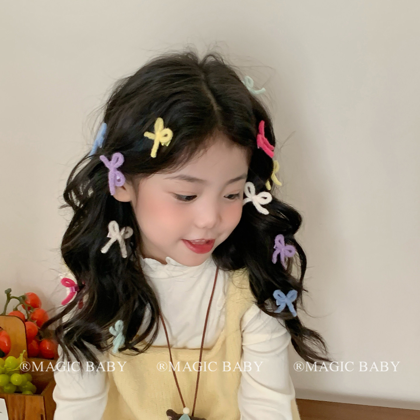 秋冬毛绒小号奶油色蝴蝶结头饰女童夹子儿童发夹宝宝发圈皮筋发饰,淘宝优惠券,粉丝福利购,淘宝优惠卷