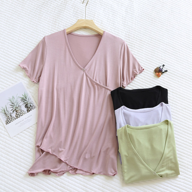 ຊຸດນອນແມ່ Summer Sleeve Short Sleeve T-Shirt Tops Modal