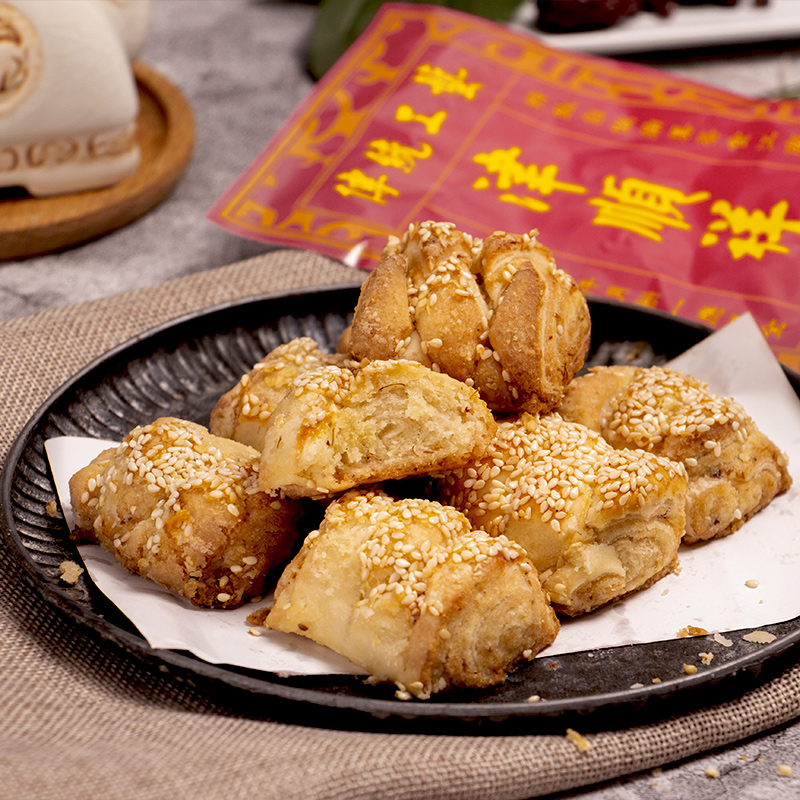 津顺祥老式桂花卷咸味油酥芝麻烧饼清真糕点天津特产点心零食小吃-图2