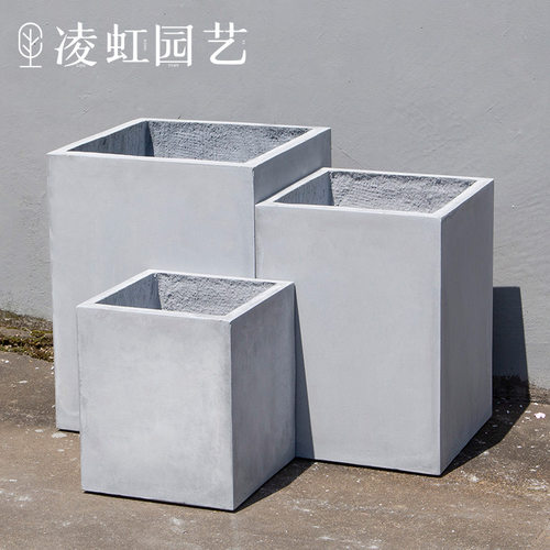 方形水泥花盆方口大号镁泥花盆绿植盆栽简约ins北欧风格厂家直销 - 图0