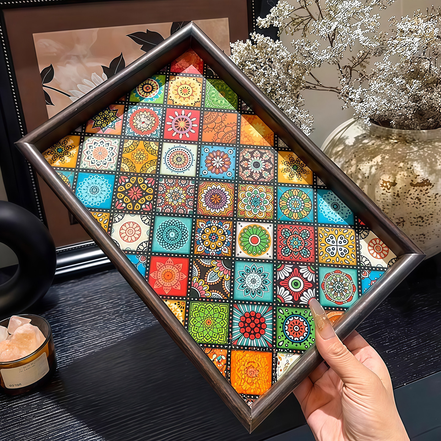 高档复古茶盘胡桃木首饰长方形轻奢木质收纳酒杯茶水文玩茶盘托盘,淘宝优惠券,粉丝福利购,淘宝优惠卷