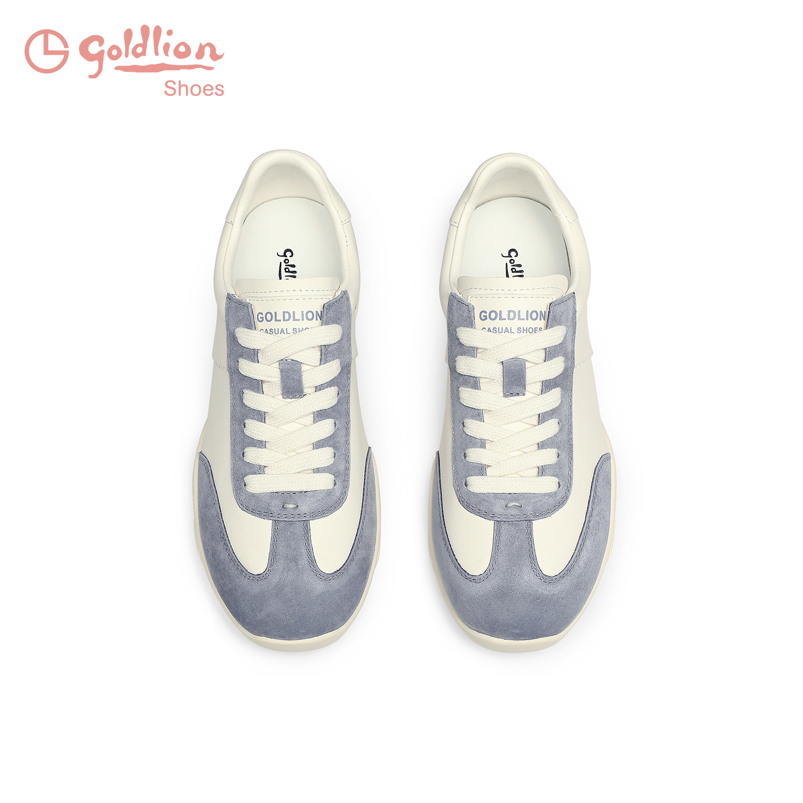 金利来撞色板鞋春季新款女鞋百搭软皮休闲运动平底小白鞋女德训鞋,淘宝优惠券,粉丝福利购,淘宝优惠卷