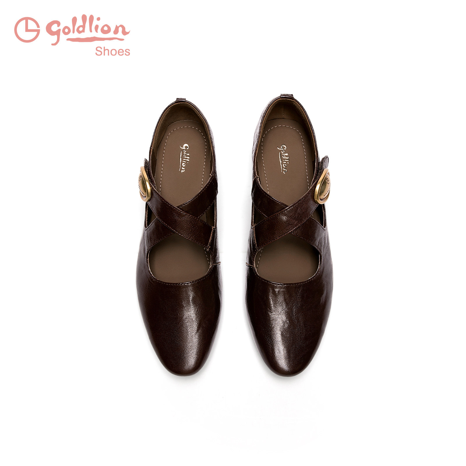 金利来复古小皮鞋女2025秋季新款女鞋手抓皱褶羊皮粗跟玛丽珍鞋女,淘宝优惠券,粉丝福利购,淘宝优惠卷