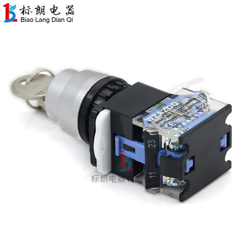 银点 铝头LA38-11Y2 20Y3钥匙旋钮开关选择开关二档三挡 自锁22mm - 图2