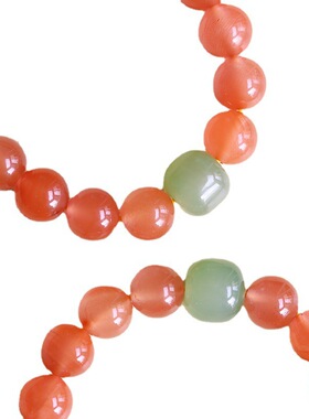 天然川料南红玛瑙圆珠手链女款