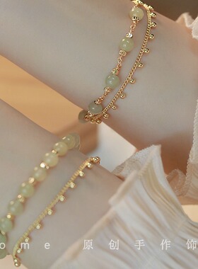 在逃公主天然和田玉手链小众仙气