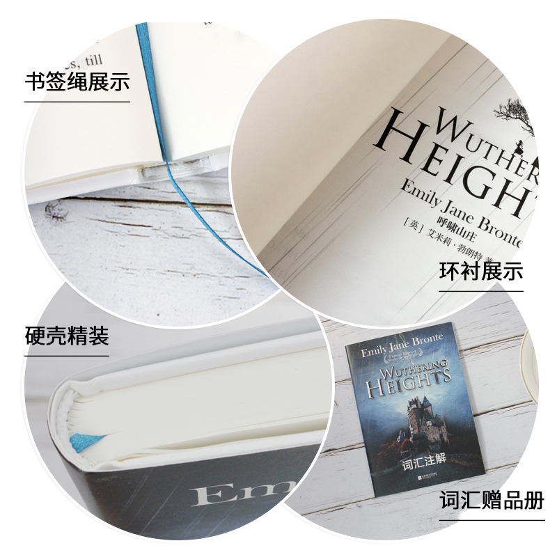 正版精装｜呼啸山庄全英文版Wuthering Heights 赠词汇注解册子 艾米莉•勃朗特著作 初中高中成人推荐阅读世界名著外国小说 - 图3