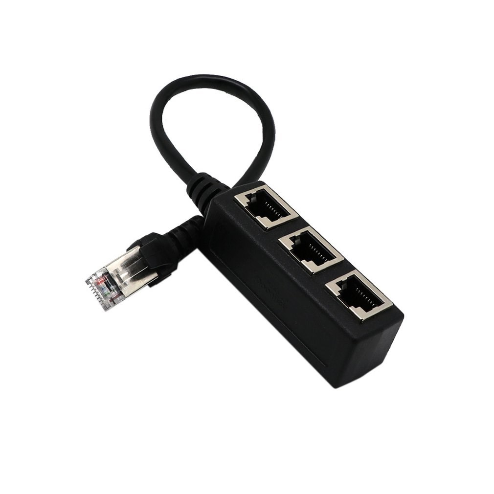 Splitter Ethernet RJ45 Cable Adapter 1 To 3 Port LAN Network - 图0