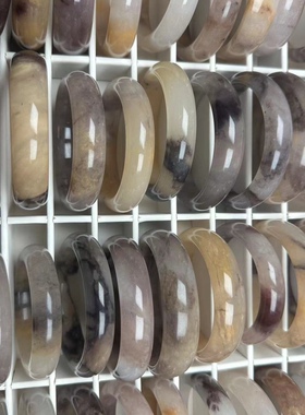 天然新疆克拉玛依戈壁玉金丝玉手镯紫罗兰飘花女石英岩玉镯子百搭