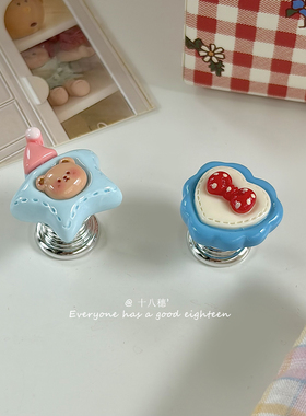 保护美甲可爱小熊按压器马桶冲水卡通造型创意家居装饰用品