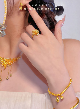 「凤尾呈祥」仿真黄金项链新中式订婚结婚假三金五金婚嫁首饰套装