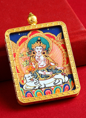 龙五爷立体双面唐卡吊坠