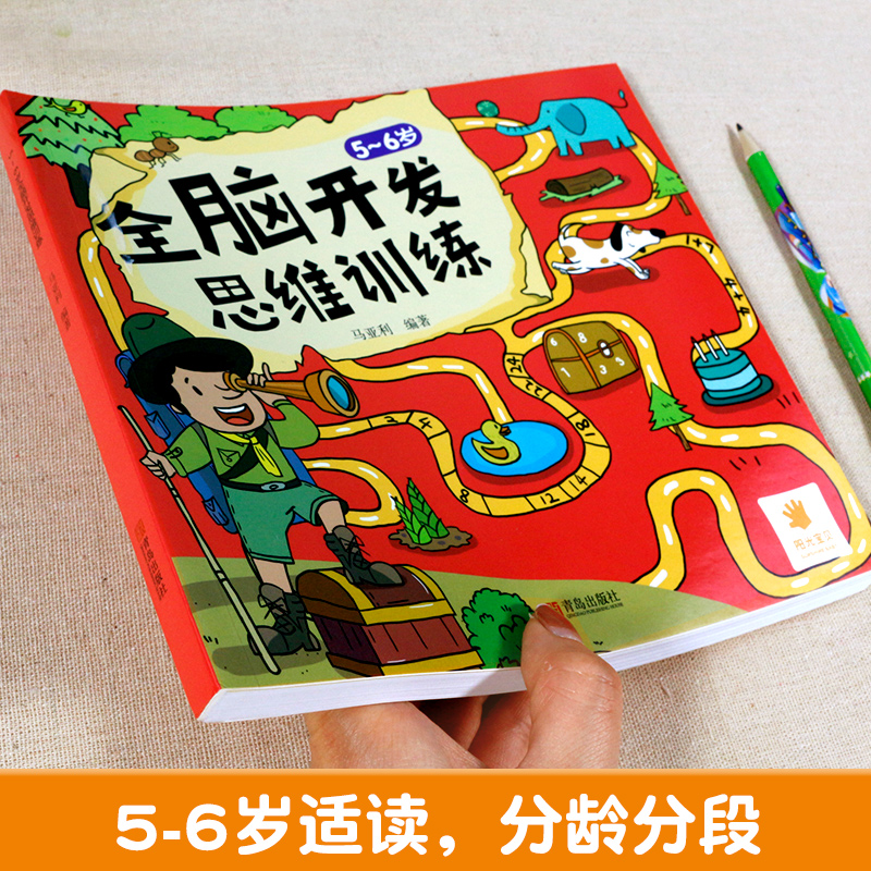 5-6岁儿童书籍益智早教 全脑开发思维训练 五六岁儿童绘本 幼儿左右脑开发逻辑思维游戏书籍幼儿园大班智力开发启蒙读物学习书本 - 图0