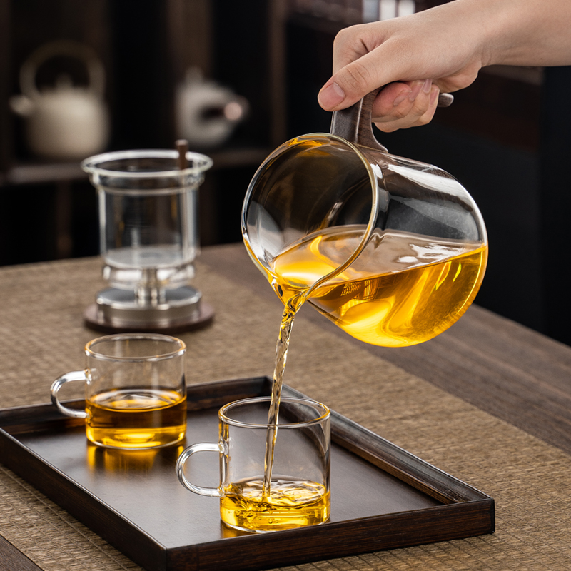 高端耐热玻璃飘逸杯一键泡茶壶家用办公室便携冲茶器茶水分离壶-图2