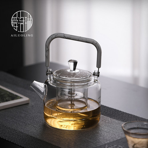 爱洛琳 家用玻璃煮茶壶电陶炉 日式提梁养生蒸茶壶烧水泡茶壶茶炉 - 图2