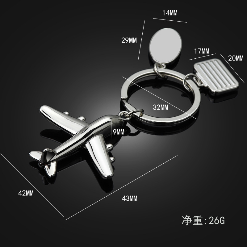 飞机钥匙链刻字定制波音747金属小飞机钥匙扣挂件航空公司礼品 - 图1