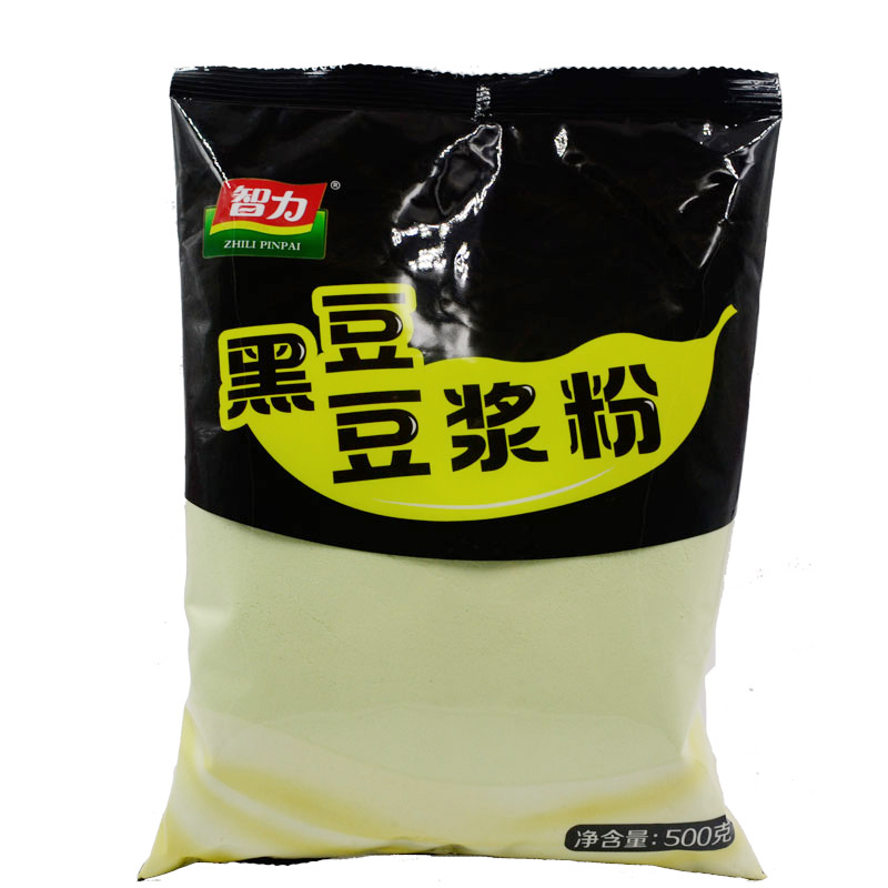 智力原味/黑豆豆浆粉500g*2袋早餐速溶冲饮豆浆粉谷物营养家庭装-图1