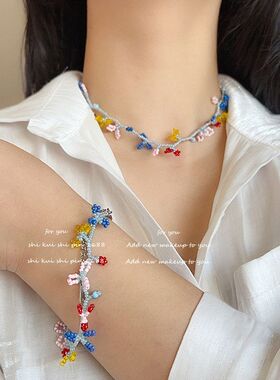琉璃梦花团串珠项链手链发夹胸针
