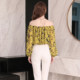 ແມ່ຍິງ off-shoulder ຄໍເຮືອ sexy chiffon ເທິງ